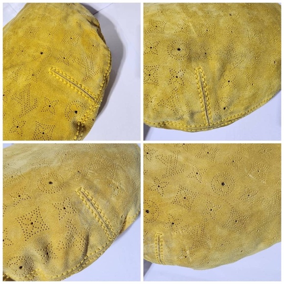 Authentic Louis Vuitton Monogram Suede Onatah GM Shoulder Bag Yellow - Picture 13 of 16